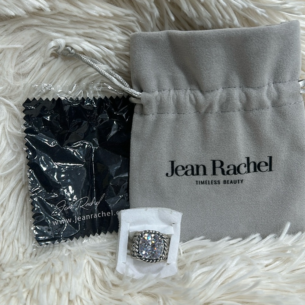 Jean Rachel Timeless Beauty Sterling Silver CZ Braid Leaf Ring